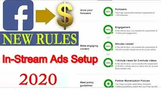 Facebook in Stream Ads Break Tutorial | Earn Money with In-Stream Ads Setup Process 2020