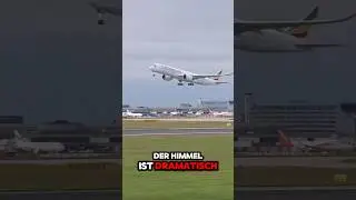 Epischer Flugzeugstart bei dramatischem Himmel 🌥️