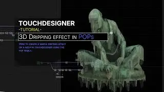 3D Dripping effect on a 3D Mesh in Touchdesigner using POPs.
