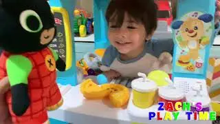 Zach's Play Time | Zach and Bing Bunny Play Slide Ball Pit and  Fisher-Price Food Truck | 15 Minutes