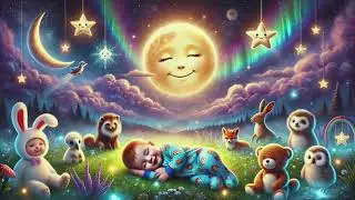 Zoo Animals Lullaby for Babies 🙉🐶 | Soothing Sleep Music with Cute Animal Friends 💤 🌙
