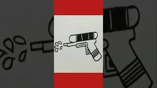 Easy Water Gun Drawing || Holi Drawing Easy #drawing #trending #viral #shorts
