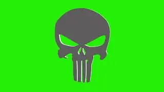 4K Punisher Logo - Three 3D Animations, Green Screen