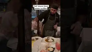 Chef shaves black winter truffles onto our plate! #food