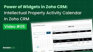 Power of Widgets in Zoho CRM Intellectual Property Activity Calendar In Zoho CRM