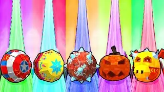 Going Balls vs Super Rolling Balls: Captain vs Snow vs Spiked vs Pumpkin vs Dragon! Race-825