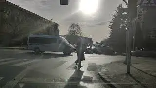 Driving around small town in east Poland in the early winter