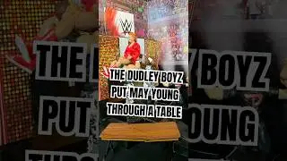 The Dudley Boyz put Mae Young through a table #wwe #wwefigures #wwestopmotion  #wrestlingfigures