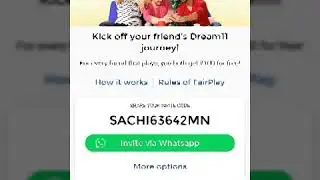 dream11 referral code Use my code SACHI63642MN and get Rs 100 cash bonus