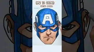 Coloring Captain America #cartooncharacterdrawing