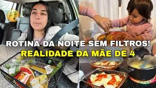 VLOG: Compras de mercado, rotina da noite com 4 crianças, Bife à parmegiana e recebidos