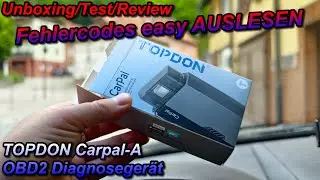 TOPDON Carpal-A OBD2 Diagnosegerät für Alle Fahrzeuge - Fehlercodes easy selbst auslesen & löschen