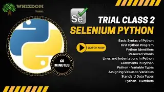 #selenium  With #python Training Trial Class 2 |  @WhizdomTrainings