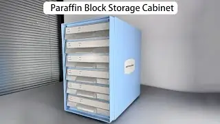 Laboratory pathological use blue plastic paraffin block storage cabinet