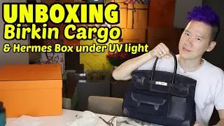 UNBOXING Hermes Birkin 35 Cargo Palladium Limited Edition 2020 & Unique Orange Box under UV Light