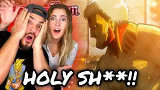 ARMORED TITAN BROKE THE WALL!!! 😱💥👊 Girlfriend's Reaction Attack on Titan Episode 2