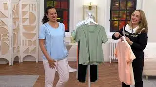 Sport Savvy Contrast-Stitch Short-Sleeve Scoopneck Top on QVC