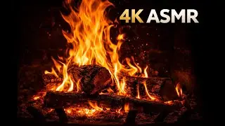 Night Fireplace Ambience 🔥 4K Crackling Fire Sounds for Deep Sleep