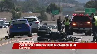 CHP Motorcycle Officer Badly Injured In Freeway Crash