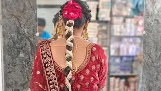 Easy bridal hairstyle for long hair 😍#bridalhairstyle #hairstyle #hairtutorial #trending 