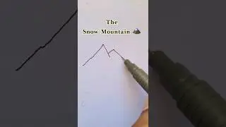 Easy Snow Mountain Drawing: #shorts