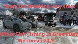 Bad Weather Ice Breaking Very Hard In Green bay,WI/White Fish Ice Fishing