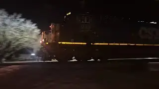 CSX train heads North good size train comes near a big spotlight 💡