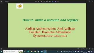 Make Account & register  video