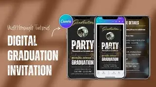 Digital Animated Graduation Party Invitation Canva Template. Walkthrough Video