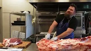 Butchering a side of beef 