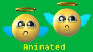 Emoji Animation angel sad Face With sad angel emoji Green Screen free #angelemoji