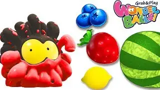 Learn Colors with Fruits | Fruits Squishy Balls for Kids | WonderBalls Song | Funny Cartoon for Kids