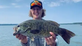 Fishing For Giant Smallmouth Bass at Presque Isle Bay pt.4 (We Catch Our First Big Pike)!!!