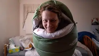 THE NORTH FACE GREEN KAZOO SLEEPING BAG TRY ON