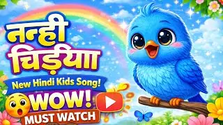 नन्ही चिड़िया 🐦💙 | New Hindi Kids Song | Cute Blue Bird Song | Baby Rhymes