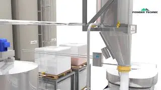 Powder Technic dosing system animation, automatic mixer ( San Cassiano, Esher)