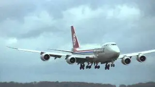 Cargolux 747-8f Hard Landing during a storm at Luxembourg Airport