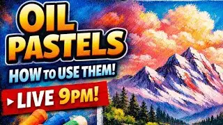 How to use Oil Pastels for Beginners | Clouds and Mountains Tutorial | Oil Pastel Drawing Techniques