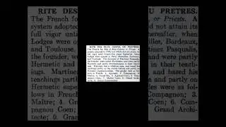 Rite Des Elus Coens, Ou Pretres: Encyclopedia of Freemasonry By Albert G. Mackey