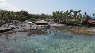 Drone Over Kahalu'u Beach Park Big Island Hawaii 3-31-22