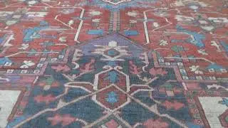 ANTIQUE PERSIAN SERAPI HERIZ EXC COND HAND KNOTTED OVERSIZE ORIENTAL RUG #223230