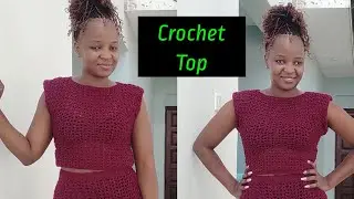 Crochet Simple V-Stitch Top//Crochet V-Stitch Skirt Set Part 1
