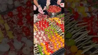 Chinese night street food| Fruit meat bbq| vibrant and juicy #food #shorts #viral #foodie #trending
