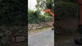 Hitachi Mini Digger with hedge cutter JHG hire