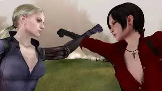 Ada Wong vs Jill Valentine & Claire Redfield fight 2v1 - The Passage [MMD Resident Evil] バイオハザード