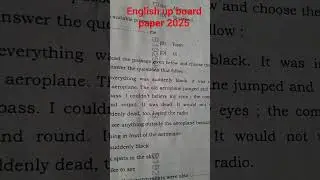short video #2024 2025# english paper# up board #live paper solved