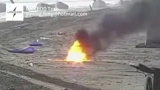 Laser EDO system remote destroy a beach mine