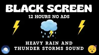 ⛈️ Black Screen Sleep Live: Heavy Rain & Thunderstorm Sounds | 12 Hours No Ads