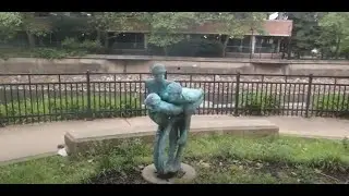 Walking The Linear Park In Downtown Battle Creek Michigan On Memorial Day
