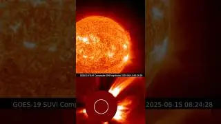20250615 M-Flare CME ( SUVI 304 &Aring; , LASCO-C2)
